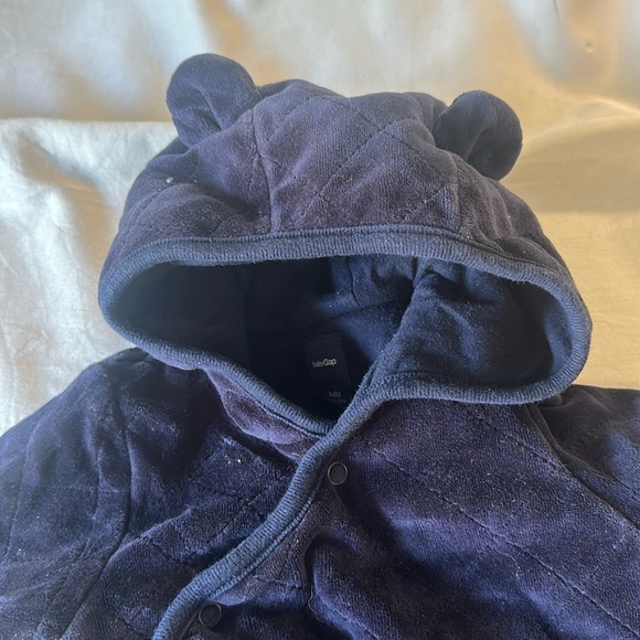 GAP - Blue quilted bunting bag winter onesie. Size 6-12 months. - Picture 3 of 6